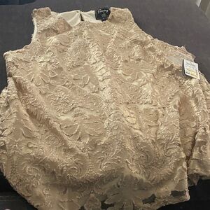 ECI Women's Beige Lace Blouse
